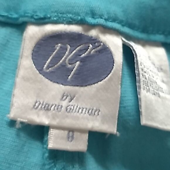 DG2 Diane Gilman Turquoise Hi-rise Wide Leg Pants - Picture 7 of 11
